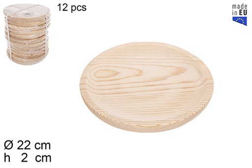 [114555] Prato de madeira para polvo 22 cm