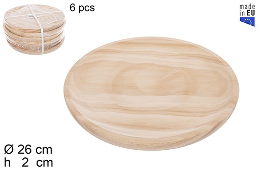 [114557] Plato pulpo madera 26 cm