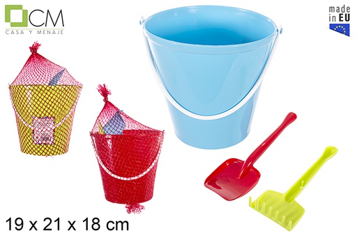 [102943] Beach set bucket + rake + shovel