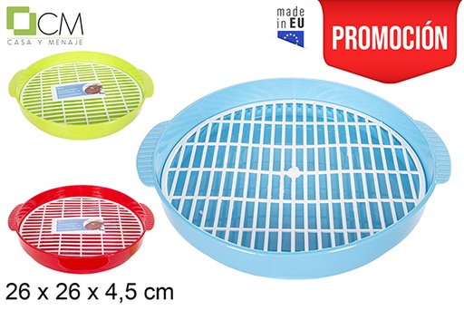 [114532] Vassoio rotondo in plastica per scongelare colori assortiti