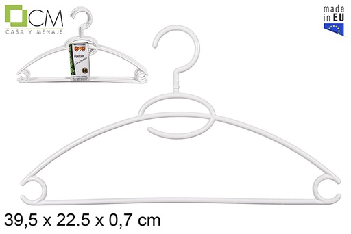 [112135] Pack 6 cabides giratórios de plástico branco 