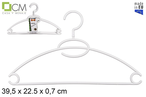 [112135] Pack 6 white plastic swivel hangers