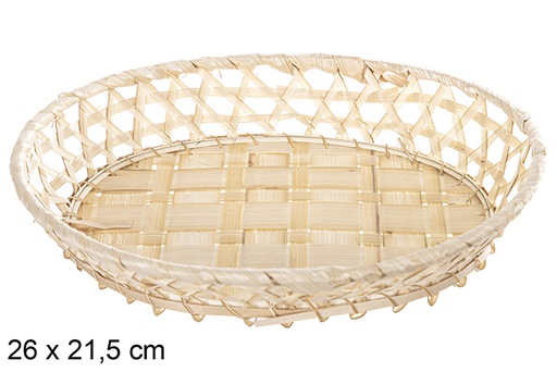 [112476] Cesta de bambu oval natural 26x21,5 cm