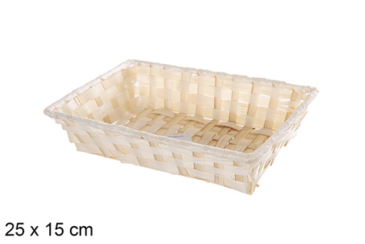 [112478] Cesta bambú rectangular natural 25x15 cm