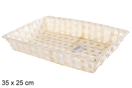 [112480] Cesta bambú rectangular natural 35x25 cm