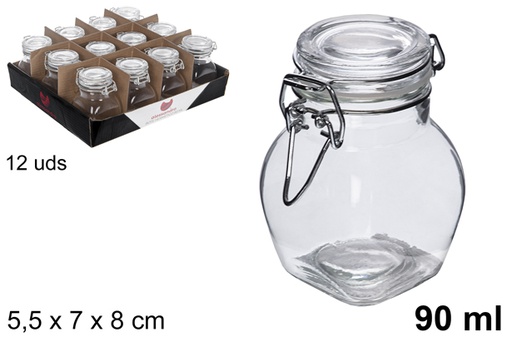 [113136] Airtight round glass jar white 90 ml