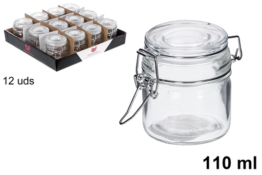 [113142] Airtight round glass jar white 110 ml