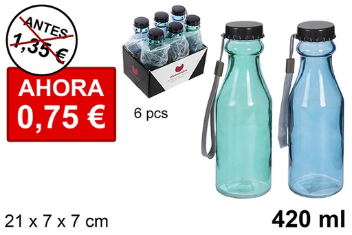 [113480] Bottiglia in vetro colorato con tappo in plastica 420 ml