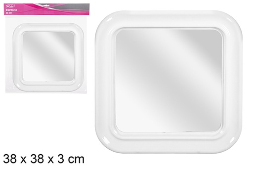 [113587] White square mirror 38 cm