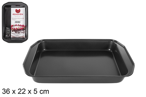 [114228] Plat de cuisson rectangulaire en métal 36x22 cm