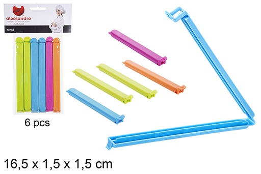 [114236] Pack 6 clipes de fechamento de saco jumbo  16,5 cm