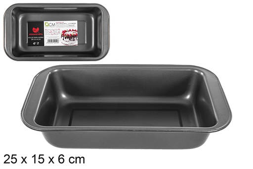 [114251] Teglia rettangolare in metallo 25x15 cm