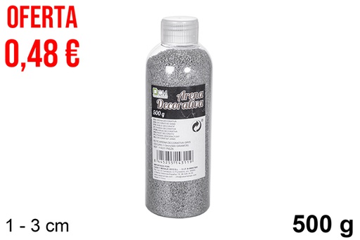 [114311] Bottiglia di sabbia decorativa grigio scuro 1-3 mm (500 gr.)