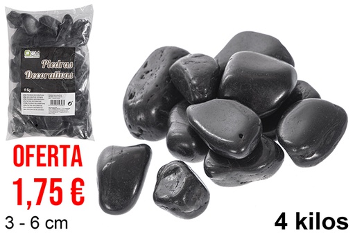 [114348] Pedra decorativa preta 3-6 cm (4 kg)