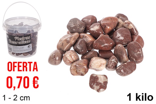 [114350] Barattolo con pietre decorative color cioccolato 1-2 cm (1 kg)