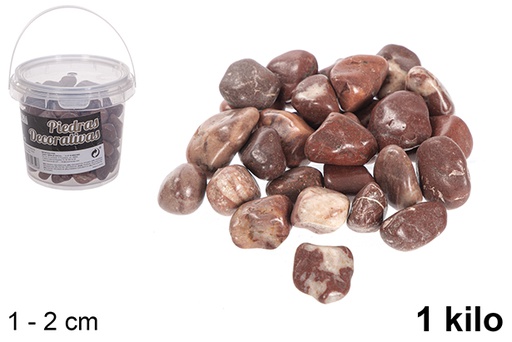[114350] Frasco com pedras decorativas cor chocolate 1-2 cm (1 kg)