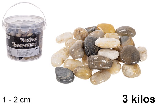 [114354] Pot avec pierres décorative couleur assortie 1-2 cm (3 kg)