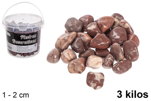 [114355] Frasco com pedras decorativas cor chocolate 1-2 cm (3 kg)