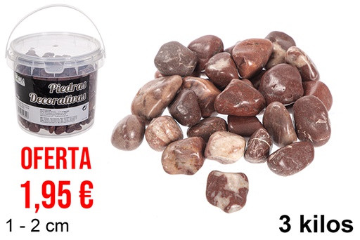 [114355] Pot avec pierre décorative couleur chocolat 1-2 cm (3 kg)