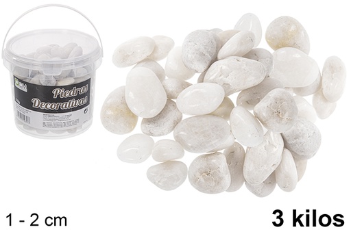 [114357] Barattolo con pietre decorative bianche 1-2 cm (3 kg)