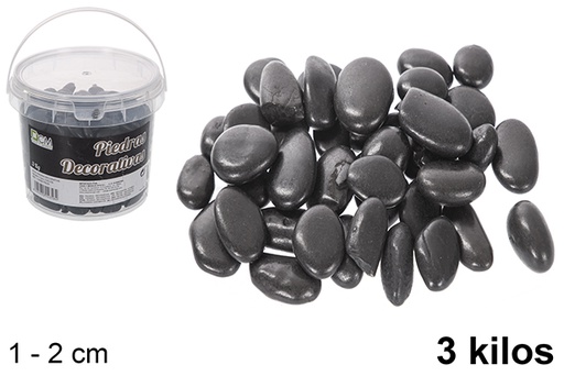 [114358] Pot avec pierres décoratives noires 1-2 cm (3 kg)