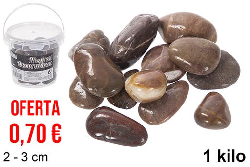 [114360] Barattolo con pietre decorative color cioccolato 2-3 cm (1 kg)