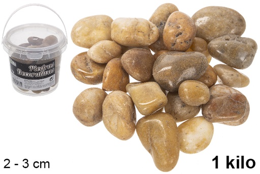 [114361] Pot avec pierres décoratives brunes 2-3 cm (1 kg)