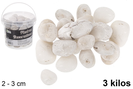 [114367] Barattolo con pietre decorative bianche 2-3 cm (3 kg)