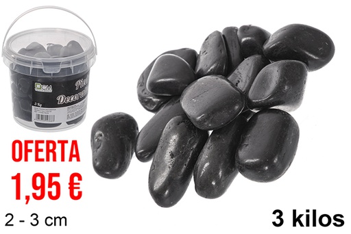 [114368] Pot avec pierres décoratives noires 2-3 cm (3 kg)