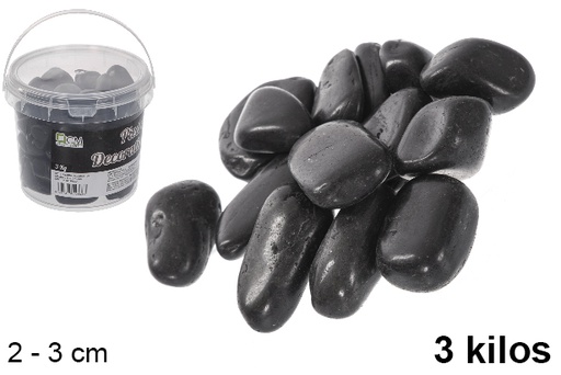 [114368] Pot avec pierres décoratives noires 2-3 cm (3 kg)