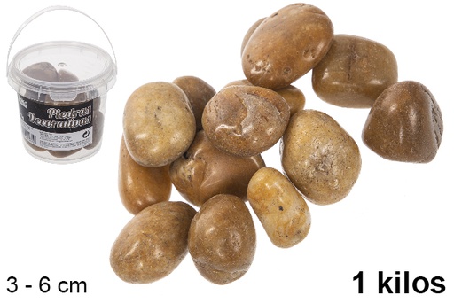 [114371] Pot avec pierres décoratives brunes 3-6 cm (1 kg)