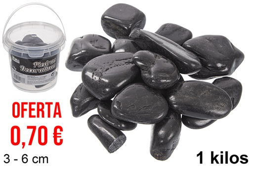 [114373] Frasco com pedras decorativas pretas 3-6 cm (1 kg)
