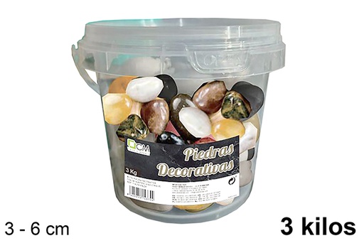 [114374] Decorative stone jar assorted colors 3-6 cm 3 kg
