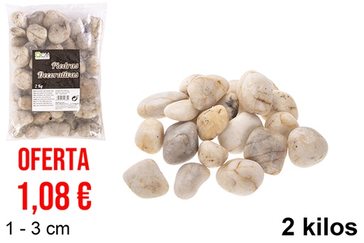 [114382] Pedra decorativa branca 1-3 cm (2 kg)