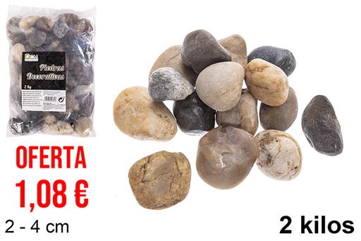 [114384] Pietra decorativa colori assortiti 2-4 cm (2 kg)