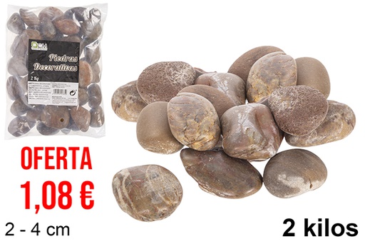 [114385] Chocolate colored decorative stones 2-4 cm (2 kg)