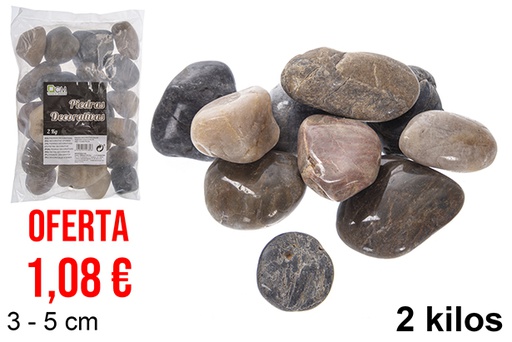 [114389] Piedra decorativa color surtido 3-5 cm (2 kg)