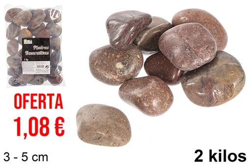[114390] Chocolate colored decorative stones 3-5 cm (2 kg)