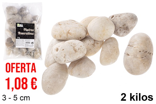 [114392] White decorative stone 3-5 cm (2 kg)