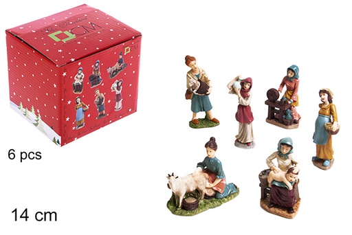 [114415] Figurines de berger en résine pour crèche de Noël assortis 14 cm