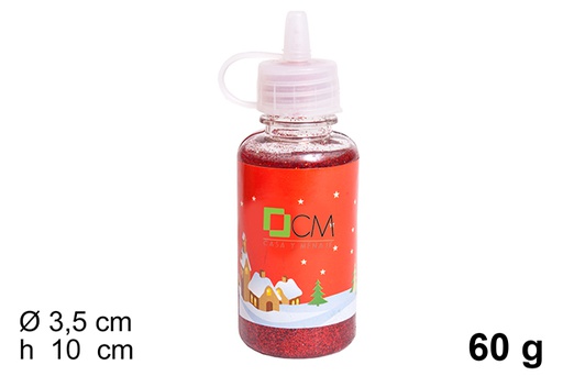 [114420] Cola em gel glitter vermelho 60 gr.