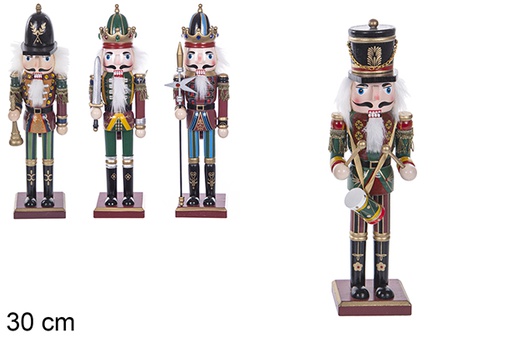 [114429] Casse-noisette Noël en bois coloré 30 cm 