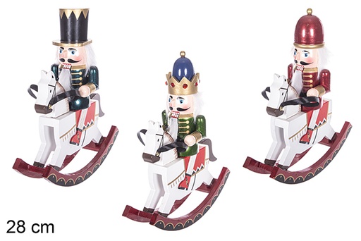 [114433] Nutcracker wooden horse assorted color 28 cm