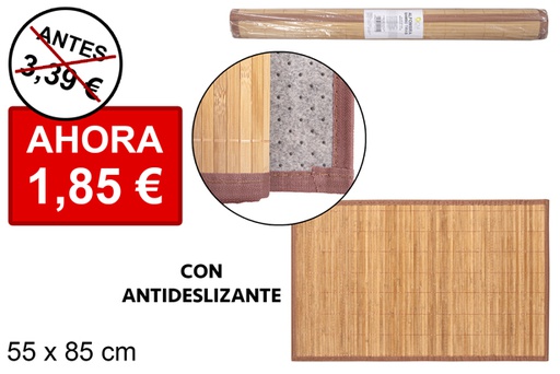 [114449] Tapete de bambu natural laminado com borda pp 55x85 cm