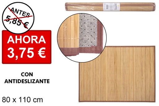 [114451] Tappeto in bambù naturale laminato con bordo PP 80x110 cm