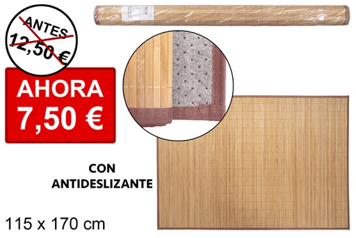 [114452] Natural laminated bamboo rug with border pp 115x170 cm