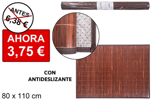[114458] Laminated mahogany bamboo rug 11 mm border pp 80x110 cm