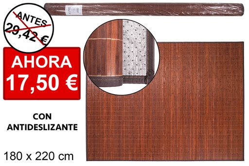 [114461] Esteira de bambu mogno laminado 11 mm borda PP 180x220 cm