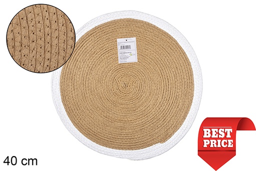 [114525] Natural/white paper rope trivet 40 cm