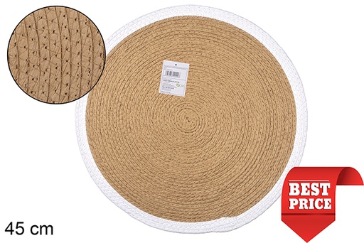 [114526] Natural/white paper rope trivet 45 cm